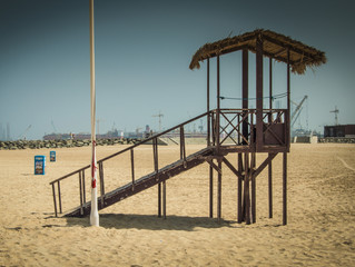 Lifeguard watchtower at Dubai beach, UAE