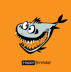 Happy Birthday smile fish card