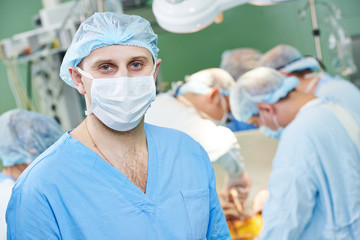 Fototapeta na wymiar surgeon doctor in surgery operation room