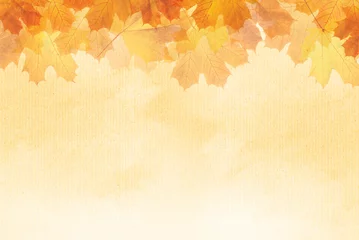 Poster Textured Autumn leaf background with room for copy space. © 719production