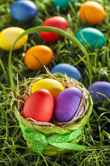 Colorful Dyed Eggs for Easter