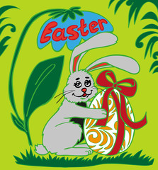 Easter bunny and egg