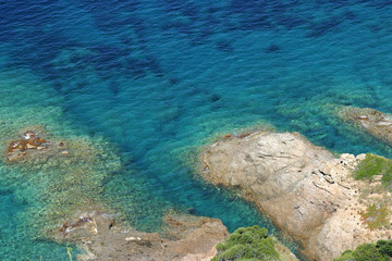 Turquoise blue water sea