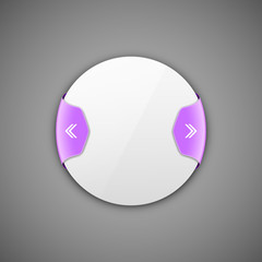 Vector of round banner with purple frame