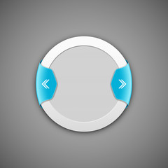 Vector of round banner with blue frame