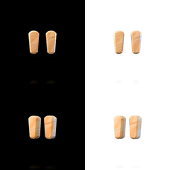 Three dimensional wooden apostrophe symbol. Isolated on white an