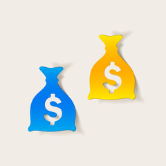 realistic design element: money, sack