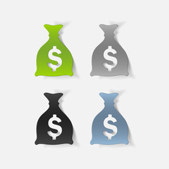 realistic design element: money, sack