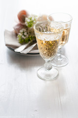 Two glasses of white wine