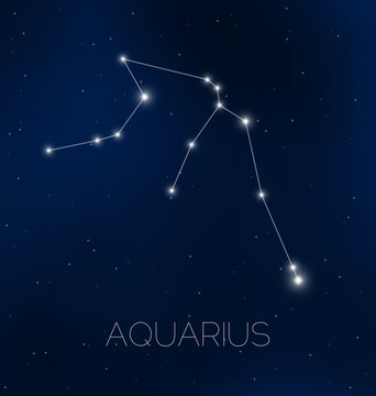Aquarius constellation in night sky