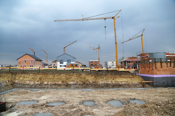 Baugrube im Neubaugebiet