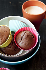 Chocolate Muffins and Cup of Milk