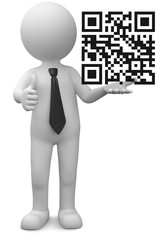 Männchen mit QR Code