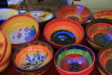 Pottery at a market