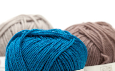 knitting wool ball isolated on white