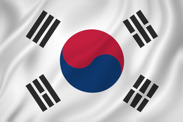 South Korea flag - obrazy, fototapety, plakaty