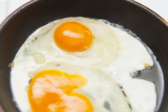 scrambled eggs on a pan