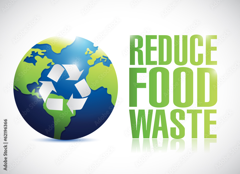 Wall mural reduce food waste sign illustration design