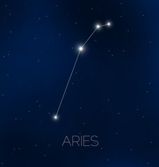 Fototapeta na wymiar Aries constellation in night sky