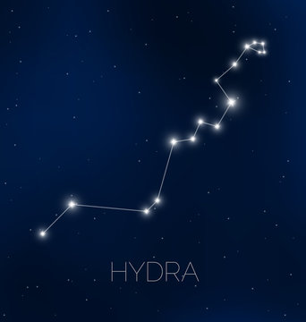 Hydra constellation in night sky