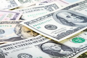 Dollar banknotes background