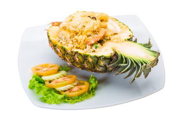 Pineapple salad with seafood