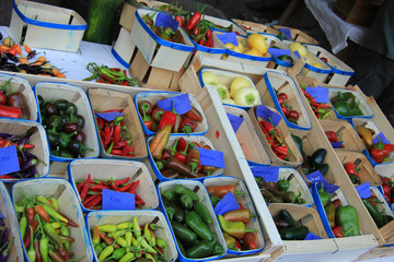 Peppers at a market