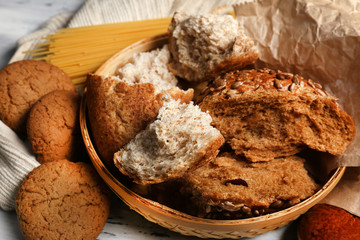 Breaking bread close up