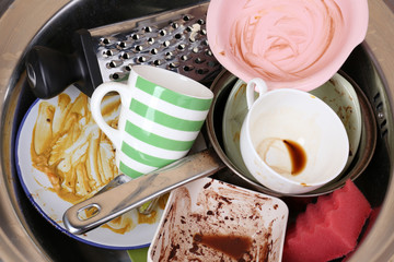 Kitchen utensils need wash close up