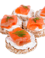 Delicious canapes close-up