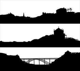 Vector illustration of landscape of Porto. Portugal