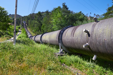 ndustrial pipe with gas and oil