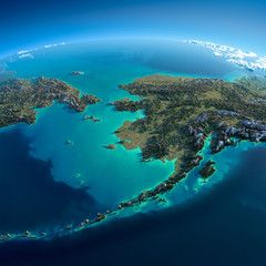 Detailed Earth. Chukotka, Alaska and the Bering Strait - 62202931