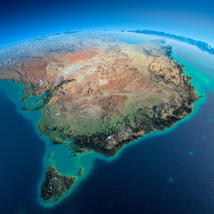 Detailed Earth. Australia and Tasmania