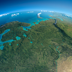 Fototapeta na wymiar Detailed Earth. European part of Russia