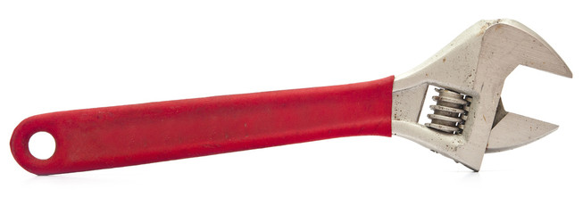 Close-up of an adjustable wrench