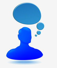 customer service operator with headset and speech bubbles