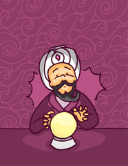 Psychic concentrates and foresees the future