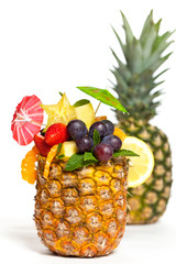 Fruits prepared in pineapple