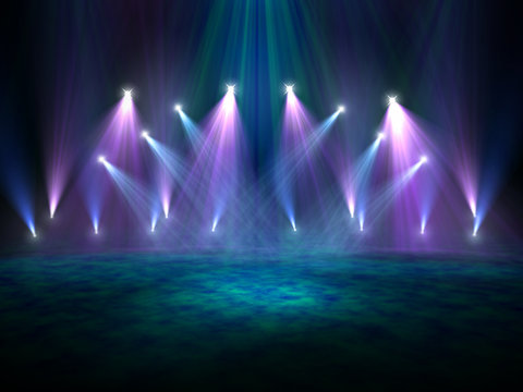 Spotlights on stage
