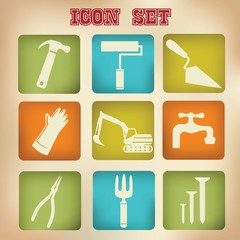 Construction icons,vintage version