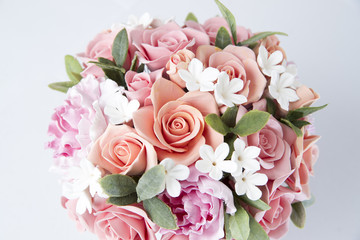 Colorful bouquet of flowers on a white background