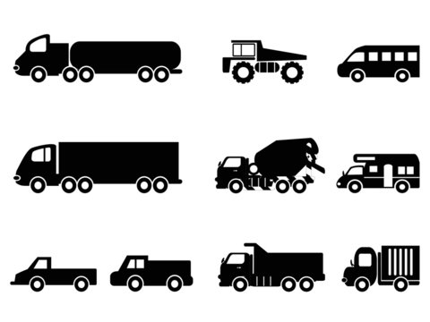 truck icons set