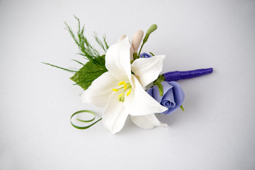 Colorful bouquet of flowers on a white background