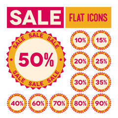 Set of flat sale labels