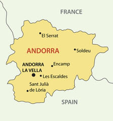 Principality of Andorra - vector map