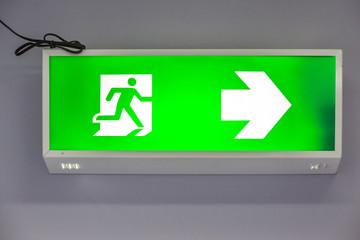 Green emergency exit sign