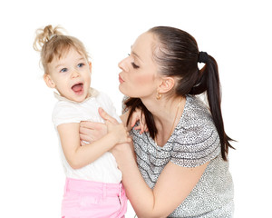 Mother with small daughter.