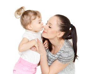 Mother with small daughter.