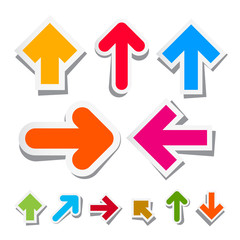 Colorful Paper Arrows Set on Blue Background